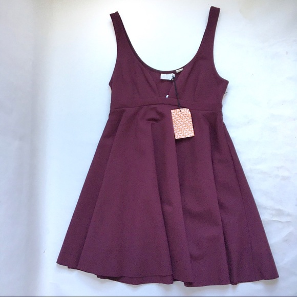 ALice & UO Urban Outfitters Eden Mini Dress Wine/ Burgundy Medium - Picture 15 of 17